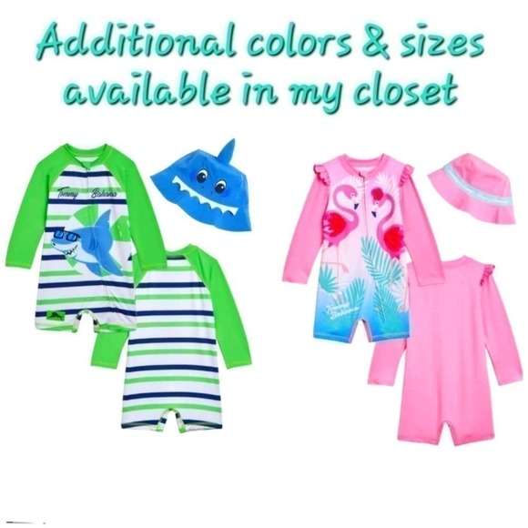 🛑 2 / $40 Sale! Tommy Bahama Infant 2-piece Swim Set UPF50+ / Shark Print  NWT - Picture 9 of 9